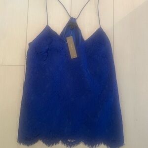 NWT Dark cobalt blue lace racer back jcrew tank